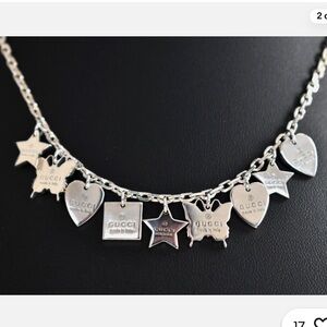 Gucci Sterling Silver Charm Necklace